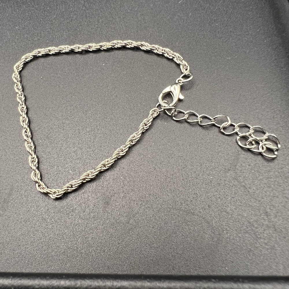 Stylish Silver Rope Chain Bracelet